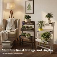 Foldable 3-Tier Extendable Planter Stand Space-Saving 3-Tier Ladder Stand Vintage Design Flower Rack Multi-Functional for Gardeners, Home Decorators, Homeowners, Balcony, Living Room, Indoor, Outdoor