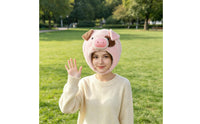 Pink Pig Head Hat Funny Cartoon Pig Head Cover Cute Design for Party, Performance