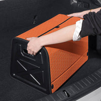 Foldable Trunk Storage Box Dustproof Car Boot Organizer Box Portable Handle Leather Trunk Storage Bin