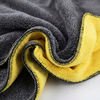 Double Sided Microfibre Cloth and Microfibre Towel, High Absorbency Super-Fine Car Cleaning Tool, Bound Border, 150g