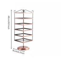 Space Saving Rotating Earring Stand Large Capacity Rotating Earring Holder Decorative Metal Jewelry Stand Stable Base for Women