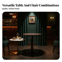 Sturdy Construction Cafe Table and Chair Set Minimalist Design Retro Dining Set Square Table and Chairs for Business Owners, Interior Designers, Homeowners, Bar, Dessert Shop, Kitchen