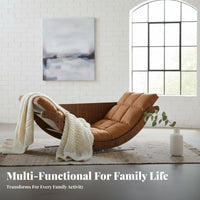 Multi-Functional Banana-Shaped Lounger with Footrest Padded padding Rocking Recliner Ergonomic Design rocking chair High Weight Capacity for Seniors, Readers, Parents, Balcony, resting, Relaxation, Living Room