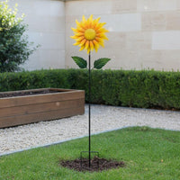 Floral Wind Weather Resistant Metal Floral Yard Stake 360° Rotating Metal Garden Stake for Balcony, Patio, Lawn