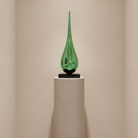 Teardrop Sculpture Modern Sculpture with Marble Base Sleek Abstract Statue for Entryway