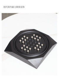 Modern Geometric Metal Ball Decorative Craft with Magnetic Base