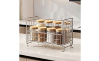 Countertop Storage Rack with Z-Shaped Feet Freestanding Organizer Sturdy Baskets for Washroom Counter