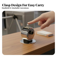 Stainless Steel Tally Counter Smooth Clicking Action 4-Digit Number Tally Device for Warehouse