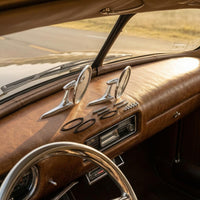 Polished Silver Vintage Car Rearview Mirrors Long Tapered Arms Chrome Round Rearview Mirrors Mounting Gaskets Vintage Round Car Mirror