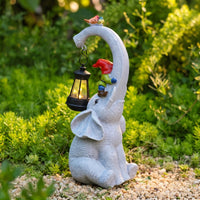Textured Garden Elephant Statue Sculpted Elephant Statue Freestanding Garden Ornament Outdoor for Gardeners, Patio, Balcony, Bookshelf