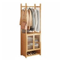 unrestrictedstanding Clothes Rail with footwear storage shelf Multi-Functional Clothing Rack Space-Saving Garment Stand Side pegs for Students, Renters, Homeowners, Bedroom, Living Room, Entryway