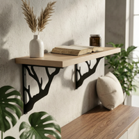 Decorative Shelf Support Bracket Iron Wall Shelf Support Bracket Black Metal