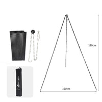 Campfire Tripod Portable Camping Pot Stand Stainless Steel Campfire Cooking Stand for Picnic