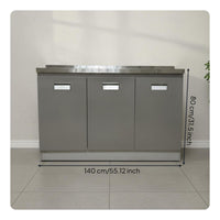 Stainless Steel Kitchen Cabinet Freestanding Storage Sideboard Rust-resistant Easy Clean Design Durable Construction Suitable for Homeowners Pantry Garage