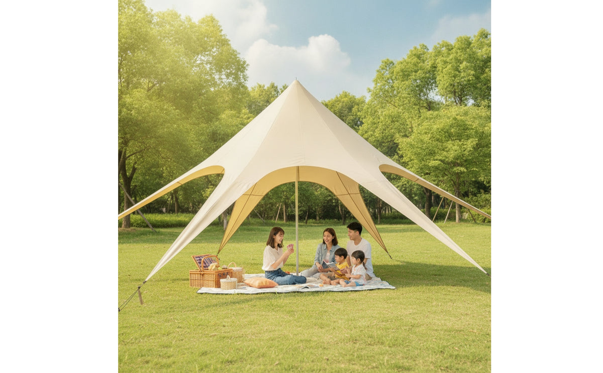 Canopy Tent Hexagonal Canopy with Side Panels 6-Sided Upscale Camping Tent for Campers, Camping Aficionados, Picnics, Beach