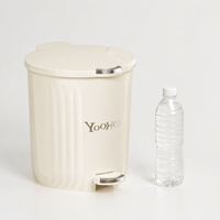 Large 40 Litre Kitchen Bin, Pedal Kitchen Bin for Food Scraps, Lidded Cylindrical Waste Bin, Easy Clean Material