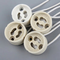 GU10 Lamp Holder with Ceramic Base for Halogen Bulbs, High Temperature Resistant Ceramic Socket for DIY Lighting