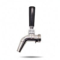 Threaded Stainless Steel Tap Beer Faucet Black Beer Faucet with Lever Handle Polished Chrome Hardware Sanitary for Homebrewers, Kegerator, Keezer, Home Bar