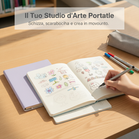Portable A7 Sketchbook 100 Sheets Mini Blank Notebook for Students