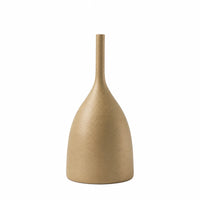 Ceramic Vase with Slender Neck Textured Sculptural Bottle Vase Matte Brushed for Tabletop Decoration, Home Display