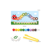 Concentration Training Caterpillar Bead Game Parent-Child Interaction Number Matching Game Educational Color Sorting Toy Fine Movement Skills for Preschool, Kindergarten