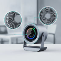 Desk Fan with Digital Display Portable Air Circulator Cordless for Study Table