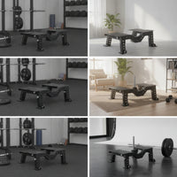 Gym Station with Wheels Adjustable Deadlift Station Portable Equipment for Athletes