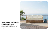 Water-Resistant 4-Piece Woven Seating Group All-Weather Outdoor Furniture Plush pads Patio Lounge Easy to Clean for Homeowners, Families, Business Owners, pool area, Balcony, Garden, rearyard