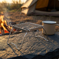 Foldable Cooktop Stand Slatted Top Stainless Steel Cooktop Stand Crossing Pot Holder Compact Heat-Resistant