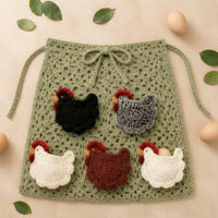 Handmade Egg Gathering Apron with Chicken Pockets Rustic Egg Collecting Apron with Chicken Pockets Whimsical Charming for Homesteaders, Backyard Farm