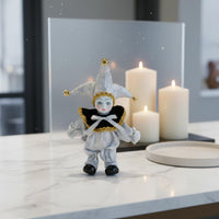 Gift Ceramic Clown Statue Decorative Porcelain Clown Doll Collectible Harlequin Doll Giftable for Collectors, Display Shelf