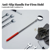 Telescopic Inspection Mirror Sturdy Stainless Steel Telescoping Inspection Mirror Non-Slip Grip Pocket Fastener for DIYers