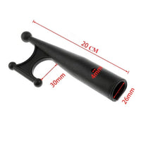 Exposed Socket Three-Prong Boat Hook Tapered Handle Boat Hook Black Nautical Gear for Marine Use