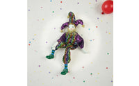 Dangling Leg Clown Doll Detailed Costume Ceramic Clown Doll Hand-Painted Face