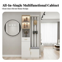 Multifunctional Partition Cabinet Modern Minimalist Design Multifunctional Entryway Cabinet Hard-Wearing and Sturdy Tree Bench Shoe Storage for Adults
