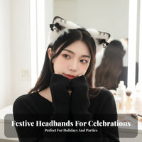 With tinkling chimess fluffy creature headpieces Hairband Cute Appheadpieceance fluffy headpieces headpieceband cute and fashion headpiecewheadpiece universal fit for Cospelements, Adults, Halloween, Cosplay Events, Themed Photoshoots, carnivals