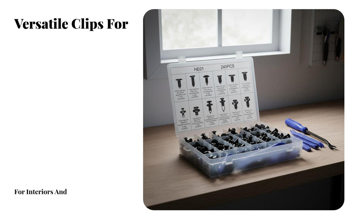 245 Pieces 240 Piece Car Retainer Clip Kit Universal Fit Car Body Clips Assortment Comes with Storage Box Automotive Push Pin Rivet Set