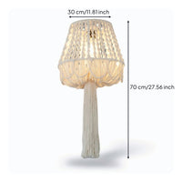 Boho Lampshade with Tassel Bohemian Macrame Lampshade Macrame Lamp Shade Textured Tassel Lamp Shade Cotton Rope for Bedroom
