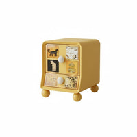 Vintage design Bedside Storage Unit Space-Saving Rounded Single-Drawer Cabinet adaptable Nightstand Minimalist Design for Homeowners, Renters, Adults, Home, Living Room, Office, Bathroom