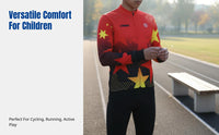 Kids Fleece Cycling Shirt, Autumn Winter, Unisex, Long Sleeve, Breathable, Warm, For Running, Biking, School Sports
