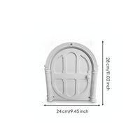 White Arched Pet Flap ABS Plastic Hinged Oval Pet Door