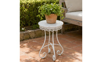 Round Iron Plant Stand Openwork French Retro Plant Stand Scroll Feet Decor Furniture for Garden