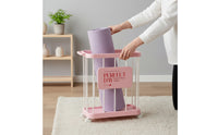 Mobile Wire Storage Baskets with Wheels Deep Rolling Wire Basket Cart Portable Rolling Storage Basket Space-Saving for Home Gym, Living Room, Bedroom