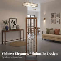 Hollow-out Design Folding Partition Screen Space-Saving Chinese Design Fretwork Screen Multi-Functional Freestanding Partition Wall Lightweight for Apartment Dwellers, Closed Ice Workers, Business Owners, Entrance Hall, Bedroom