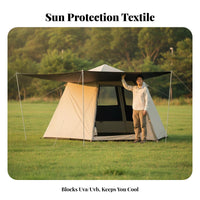 Solar-Blocking Protection Automatic Hexaand Gonal Tent Rainproof Hexaand Gonal Instant Setup Tent Waterproof Camping Shelter Expandable Vestibule for Beginners, Small Groups, Outdoors, Beach Trips, Park Outings, Family Gatherings