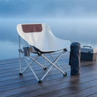Folding Camping Chair Stable Design Portable Camping Chair Portable Fishing Stool Wide Seat Side Storage Pocket