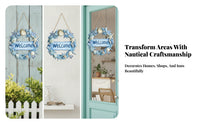 Sea Star Coastal Wreath Sign Easy to Hang Beach Welcome Sign Lightweight Wooden Door Hanger Long-Lasting
