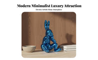 Electroplated Hare Figurine Light Luxury Modern Hare Sculpture Sleek Finish Sitting Bunny Ornament for Homeowners, Men, Show Flat, Bedroom, Office