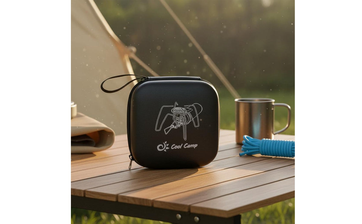Hard Shell EVA Cooker Carrying Case Zipper Closure Spider Cooker Case Water-Resistant Camping Burner Storage Box Double Zippers for Outdoor Travel