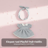 Doll Clothes Lace Trim 1/12 Scale Clothes 1/12 Scale Doll Dress Set for Hobbyists, Dollhouse Play